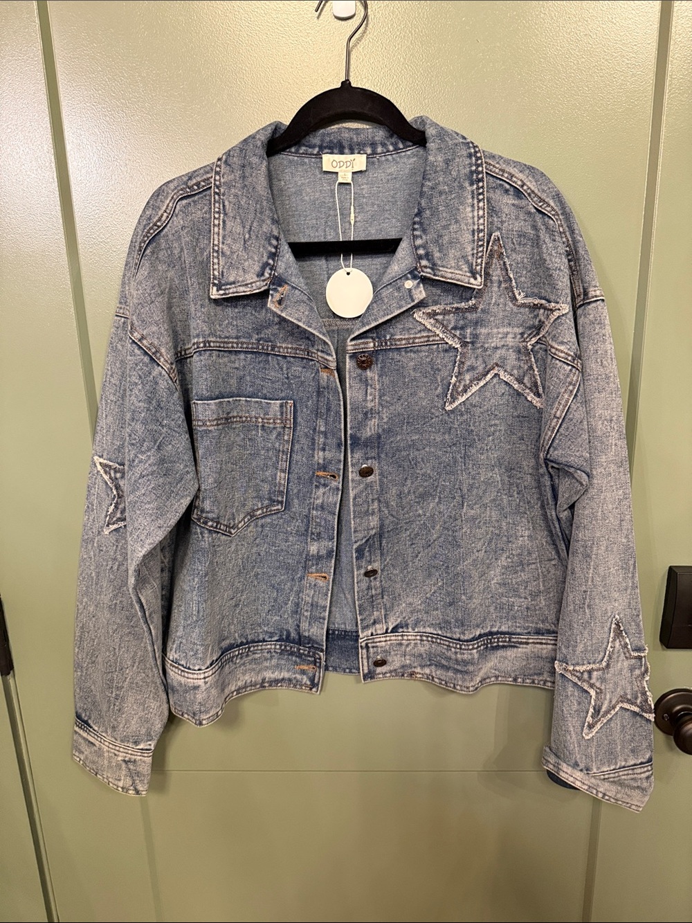 Women's Light Wash Denim Star Jacket